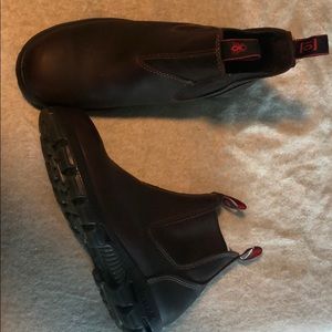 Redback slip on steal toed boots!